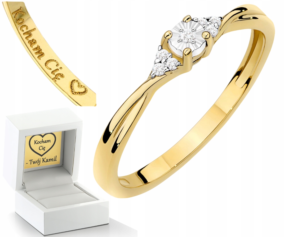 Zlatý Prstýnek S Brilianty Zlato 585 Dárek Gravírování