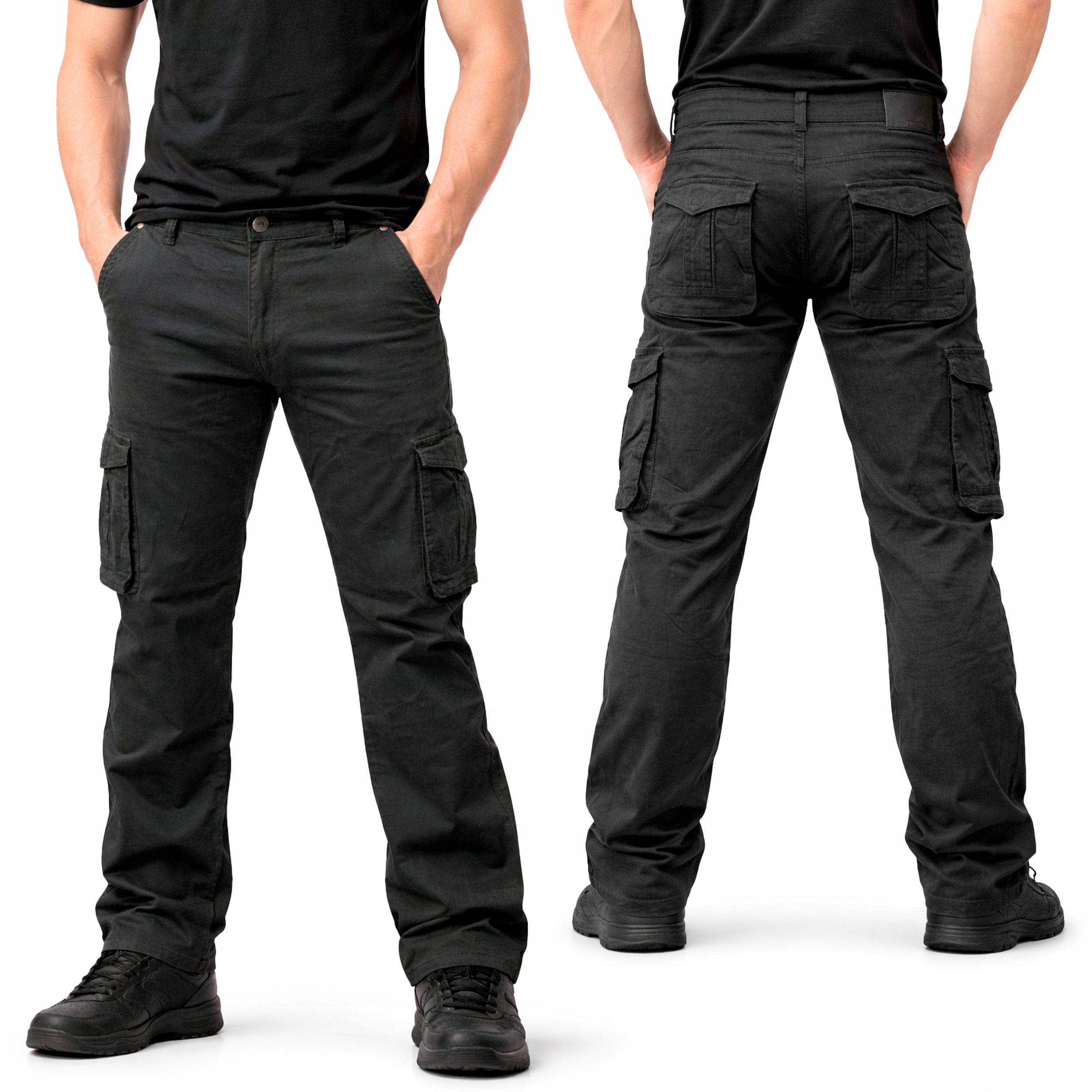 Spodnie Robocze Męskie Jeans Do Pasa Elastyczne Stretch Bojówki Mocne Bhp