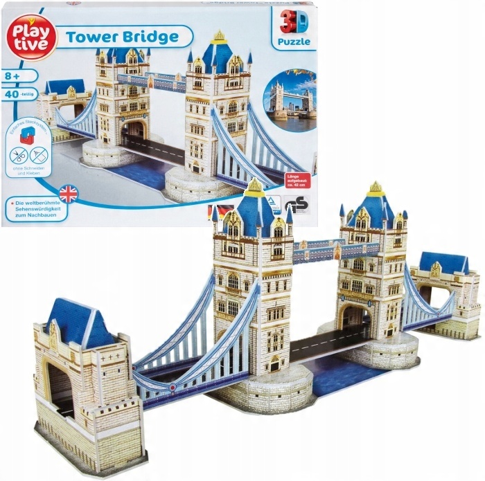 

Puzzle 3D Tower Bridge Londyn 42cm Playtive 40 el.
