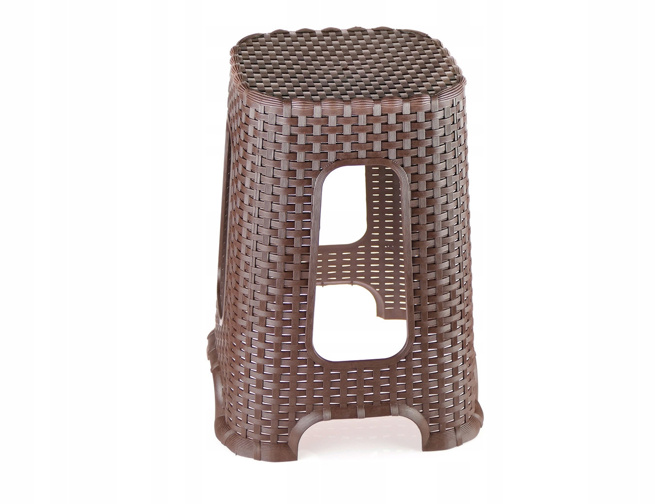 Taboret stołek krzesło Rattan brązowy Kolor mebla odcienie brązu