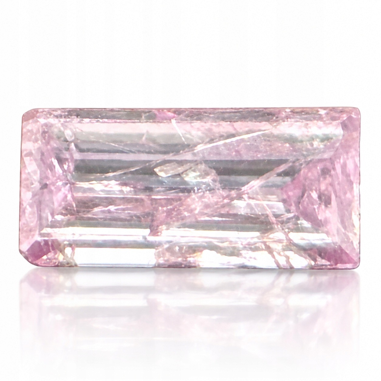 Přírodní diamant 0.01 ct Růžová bageta certifikát Wbd