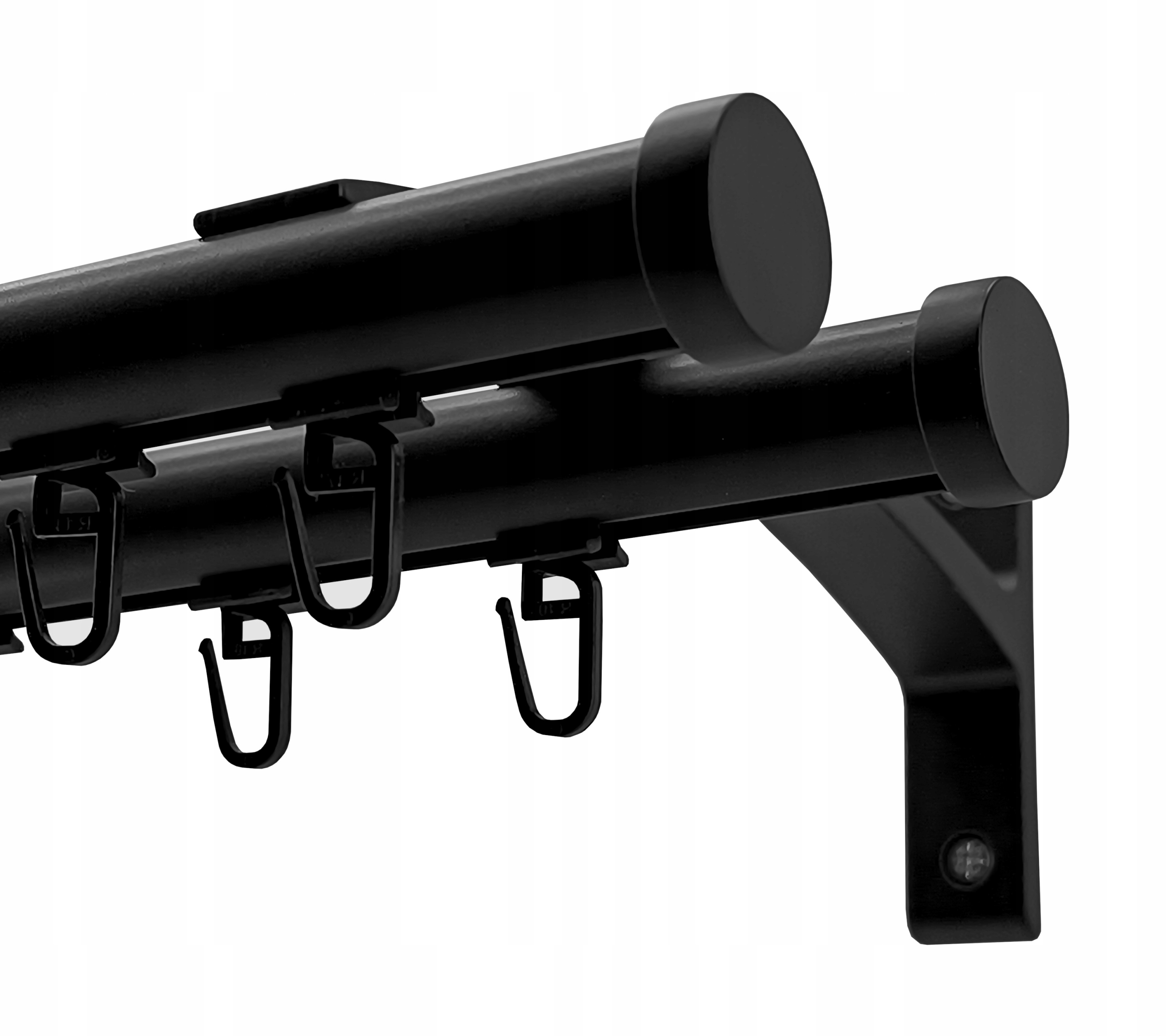 Garnýž Kolejnicový Hliníkový 20+20mm Černý Mat 200cm špendlík