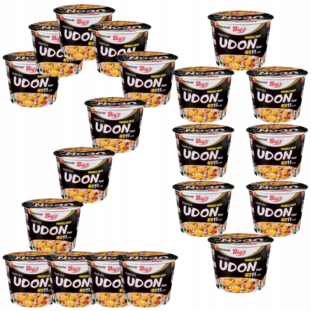 20 x Korejská instantní polévka Instant Tempura Udon Hrnek 111 g Nong Shim