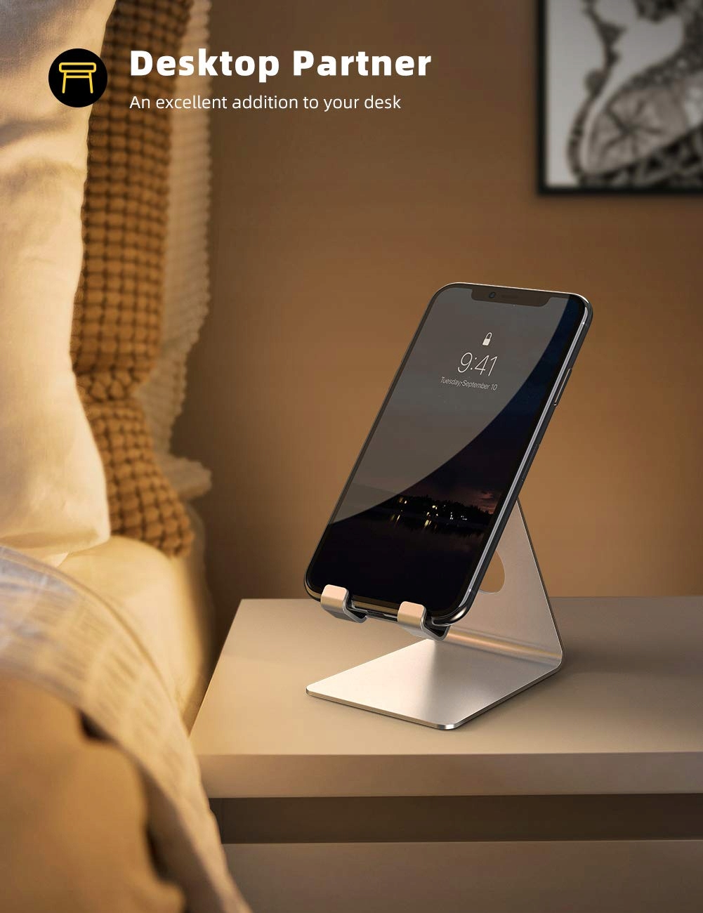 Lamicall Stojak Na Telefon Podstawka iPhone Huawei Srebrny — miniatura 5