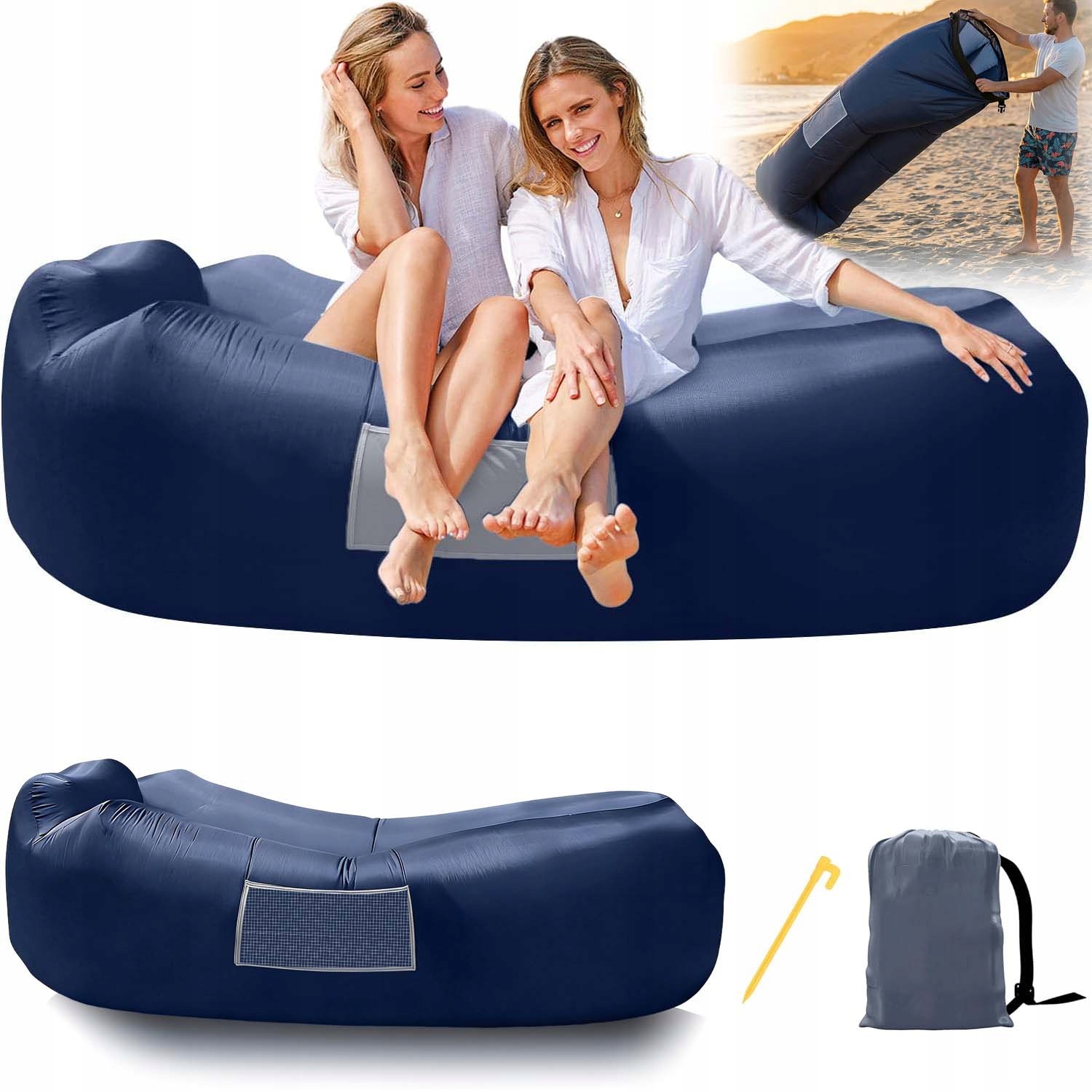 Nafukovací Rozkládací Pohovka Lazy Bag Air Pláž Křeslo Matrace Lehátko 200 CM