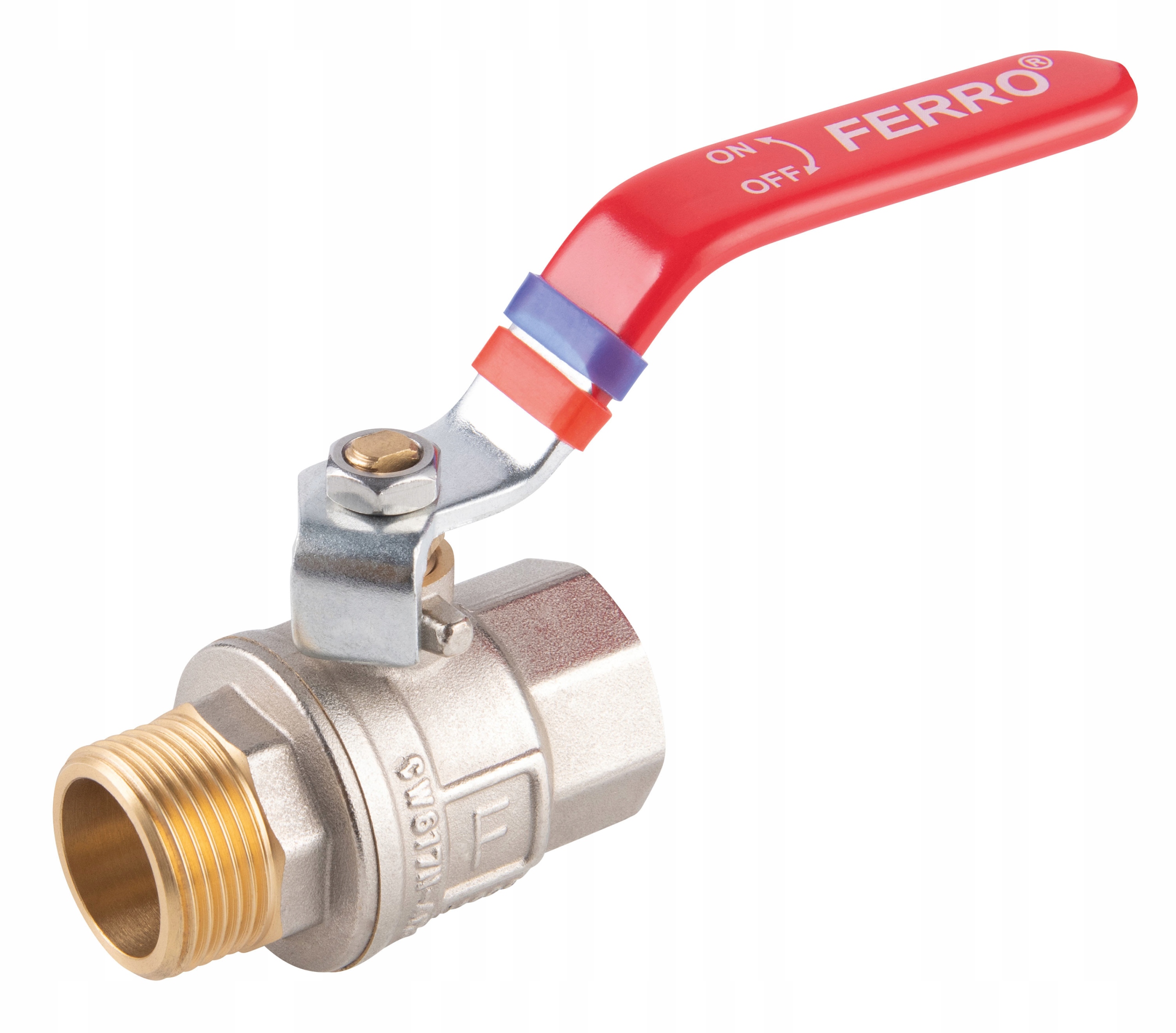 

Zawór kulowy nakrętno-wkrętny z dźwignią, 3/8