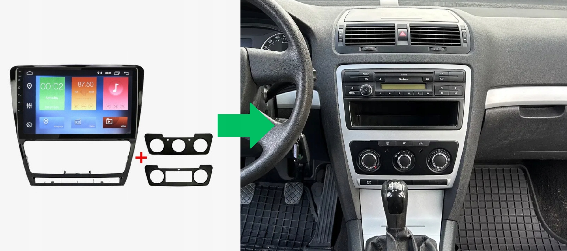 RADIO NAWIGACJA GPS SKODA OCTAVIA II ANDROID Kod producenta FR10 2/32 RDS0 SK 035T