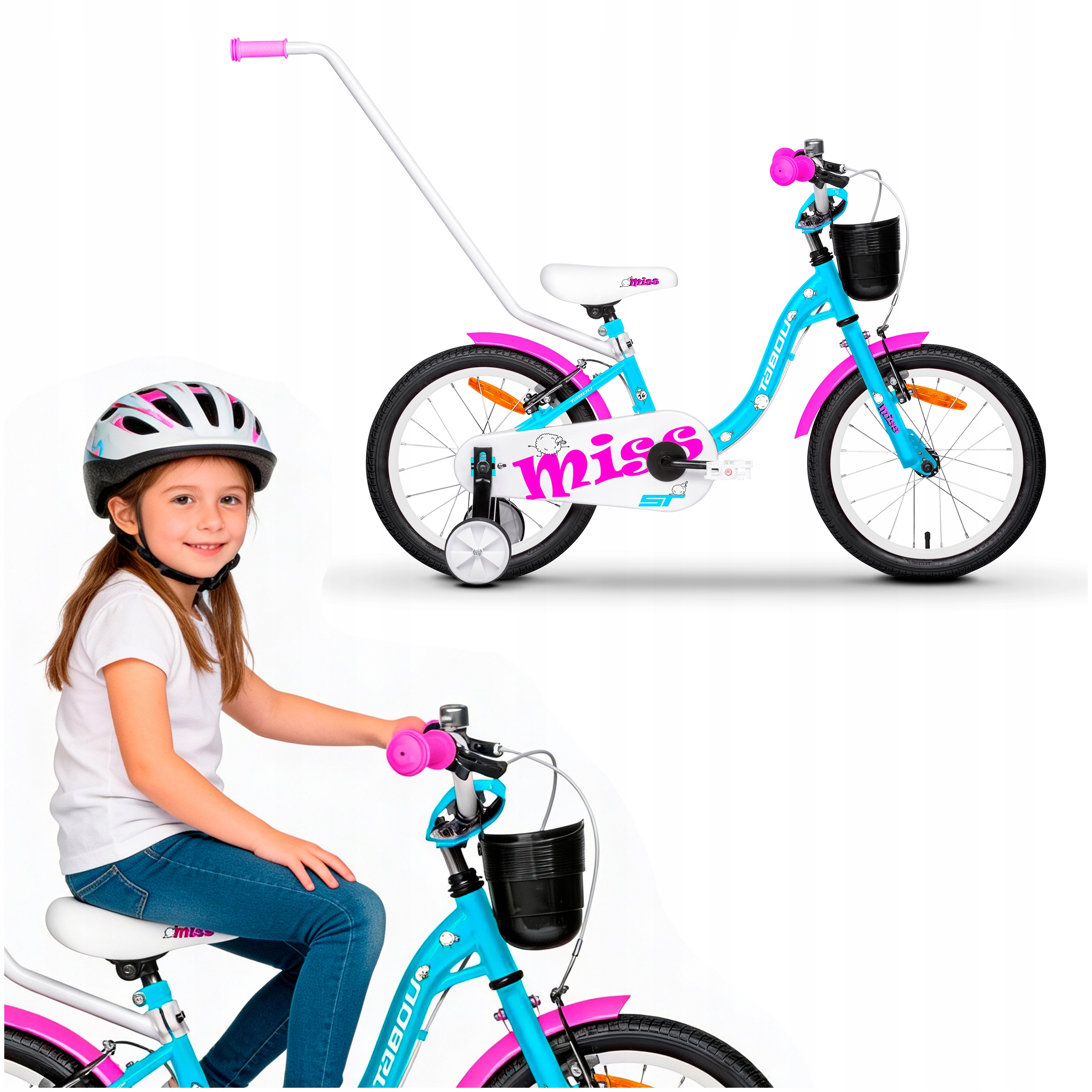 Rower Dziecięcy Rowerek 16 Cali Dla Dziewczynki Lekki Prowadnik Koła Boczne