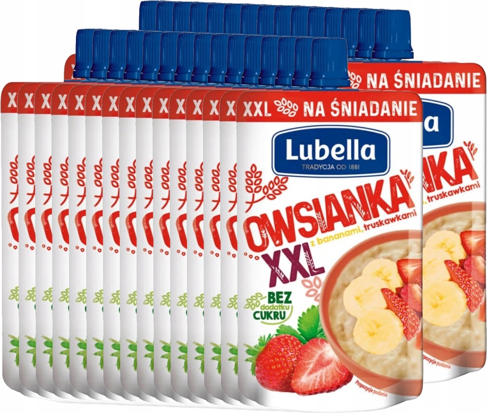 Mus Owsianka Lubella XXL banan truskawka 30x170g