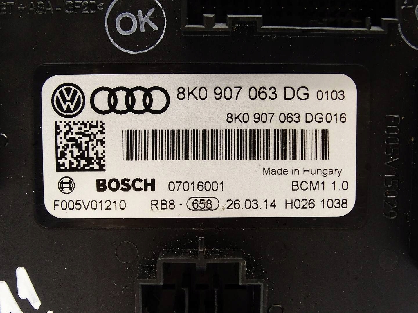 module control unit KOMFORTU BCM AUDI A4 B8 A5 8T Q5 8R 8K0907063DG