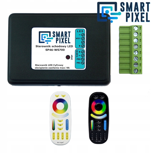 Schodový ovládač SmartPixel SP46-WS1000M pre Led pásy MoNo 5-24V