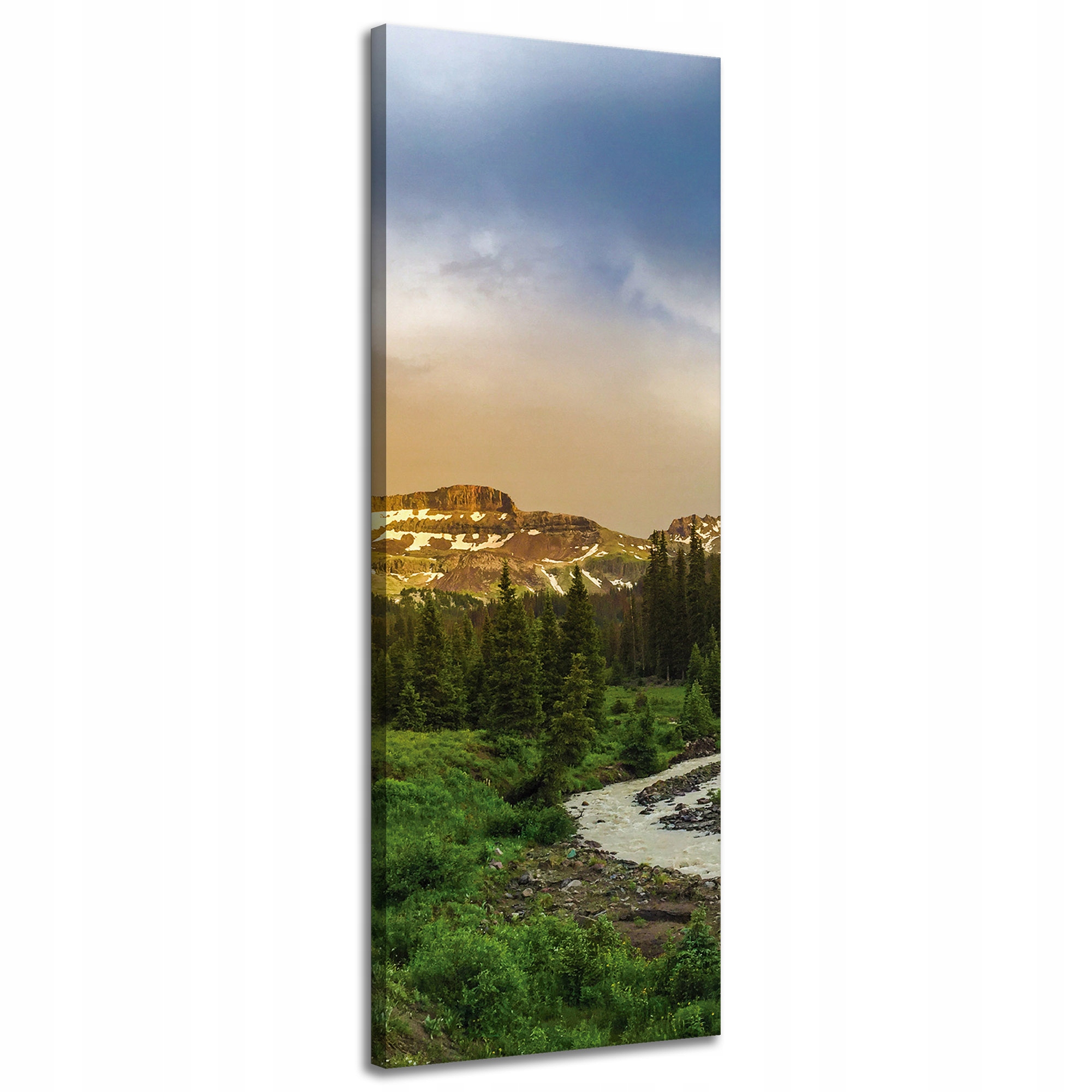 Obraz na plátně Stezka uprostřed hor Les Stromy Slunce 40x120 cm