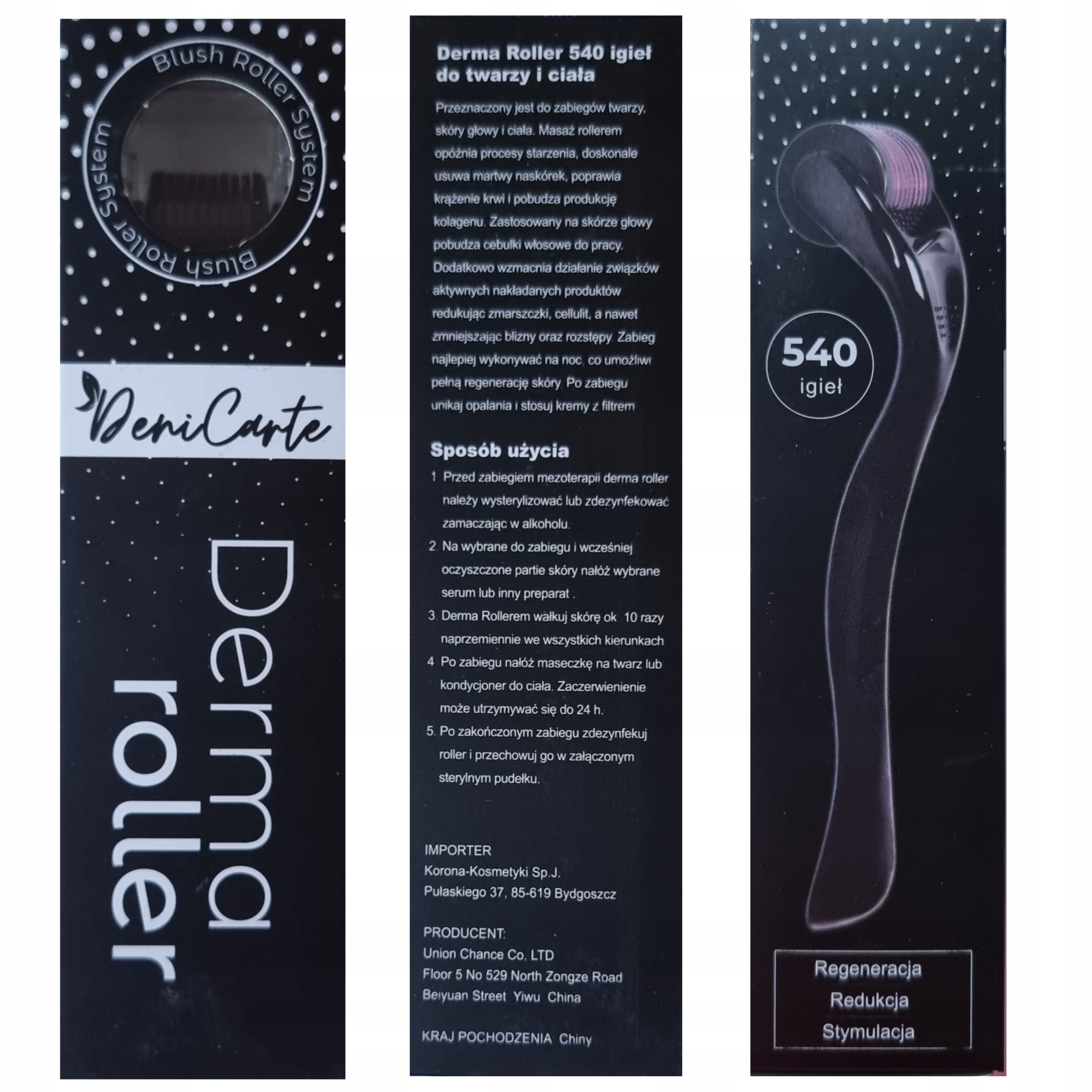 DERMA ROLLER 1,5MM MEZOTERAPIA IGŁOWA MASAŻER IGŁY CIAŁO GŁOWA Model 01