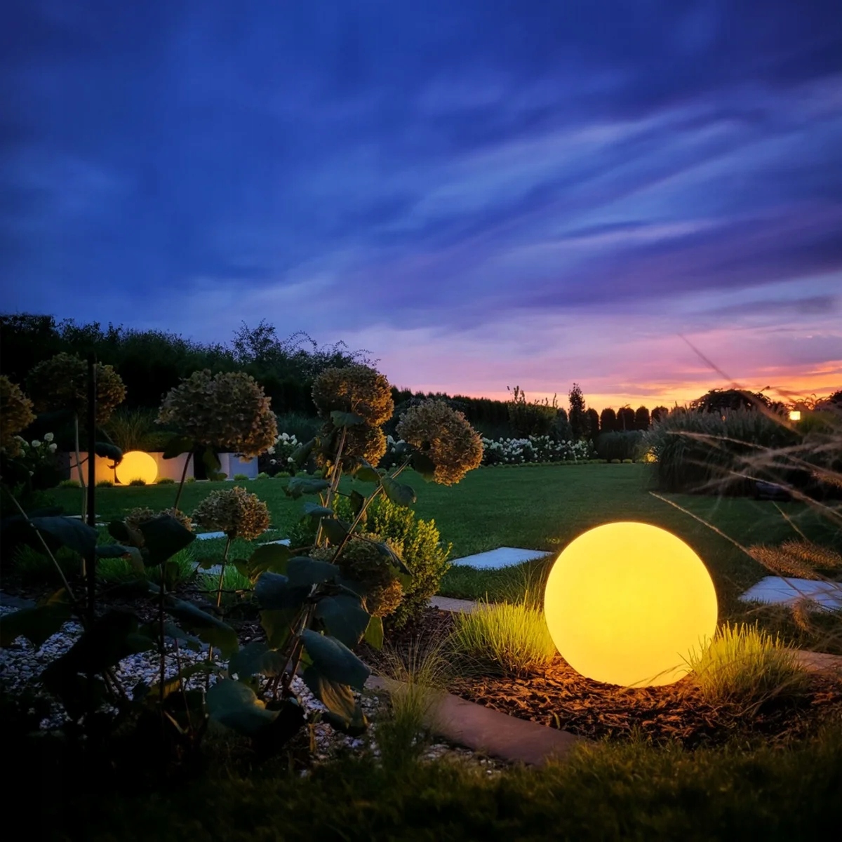 Eko-Light Záhradná lampa Guľa Biela 60 cm IP44 E27 Globo EKO0459