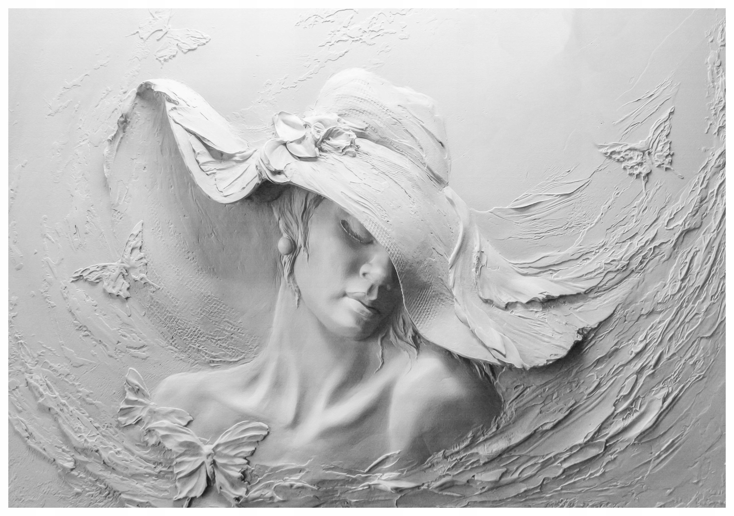 Fototapeta Žena v klobouku motýli elegance vinylová 368x254 lepidlo