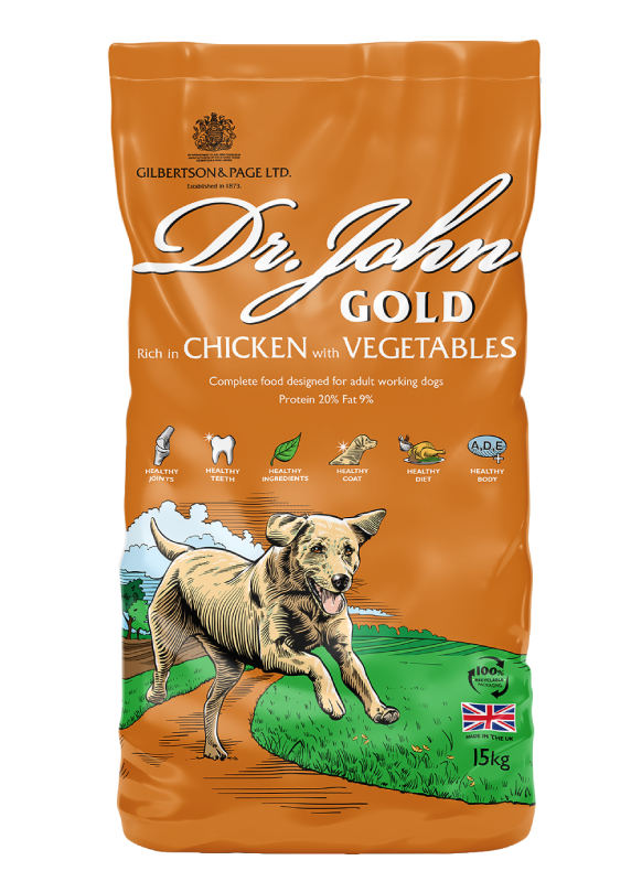 sucha karma dla psa Dr John Gold 15 kg kurczak z warzywami z Uk duże rasy