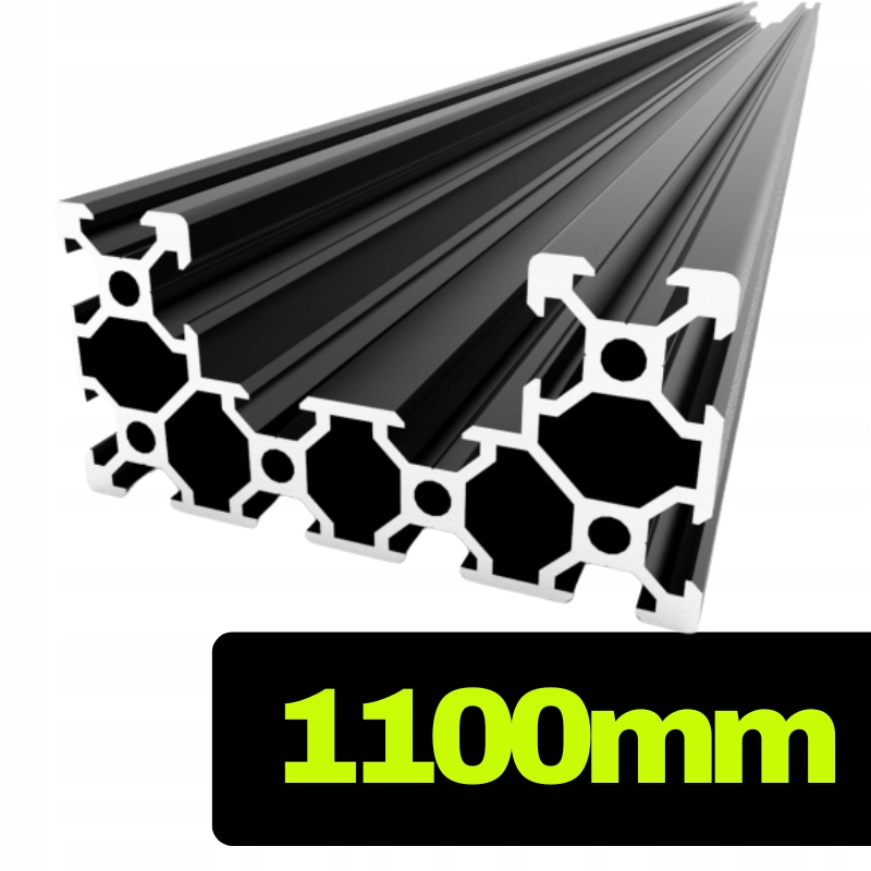 Hliníkový profil C-beam V-slot černý, délka 110 cm Profil 40x80