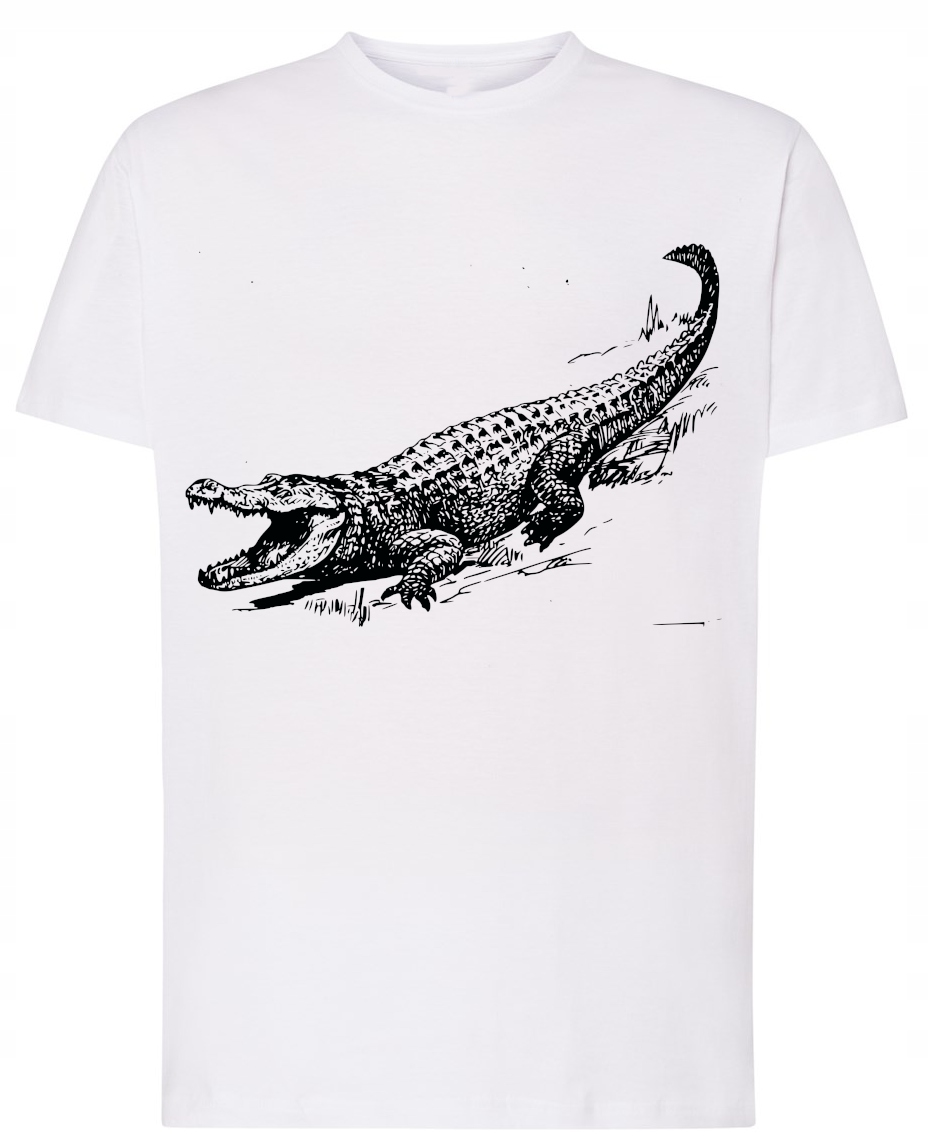 

Krokodyl Męski Modny T-shirt Lato Nadruk Rozm.M
