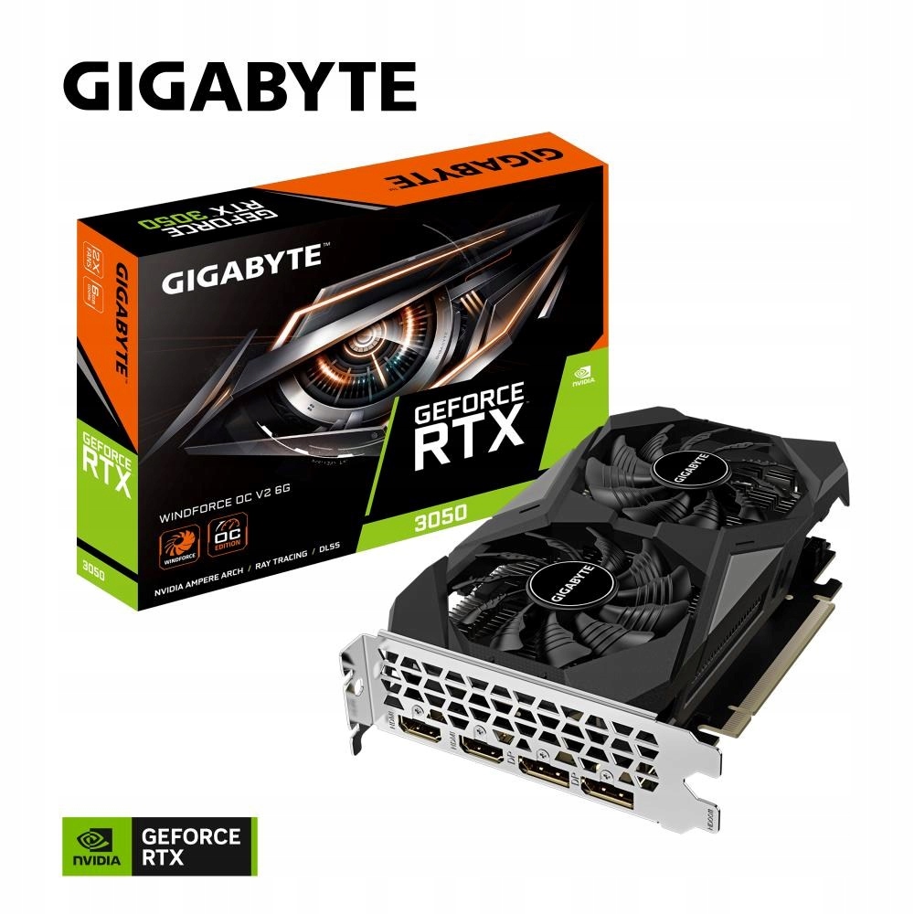 Gigabyte GeForce Rtx 3050 Windforce V2/ Oc/ 6GB/ GDDR6 GV-N3050WF2OCV2-6GD