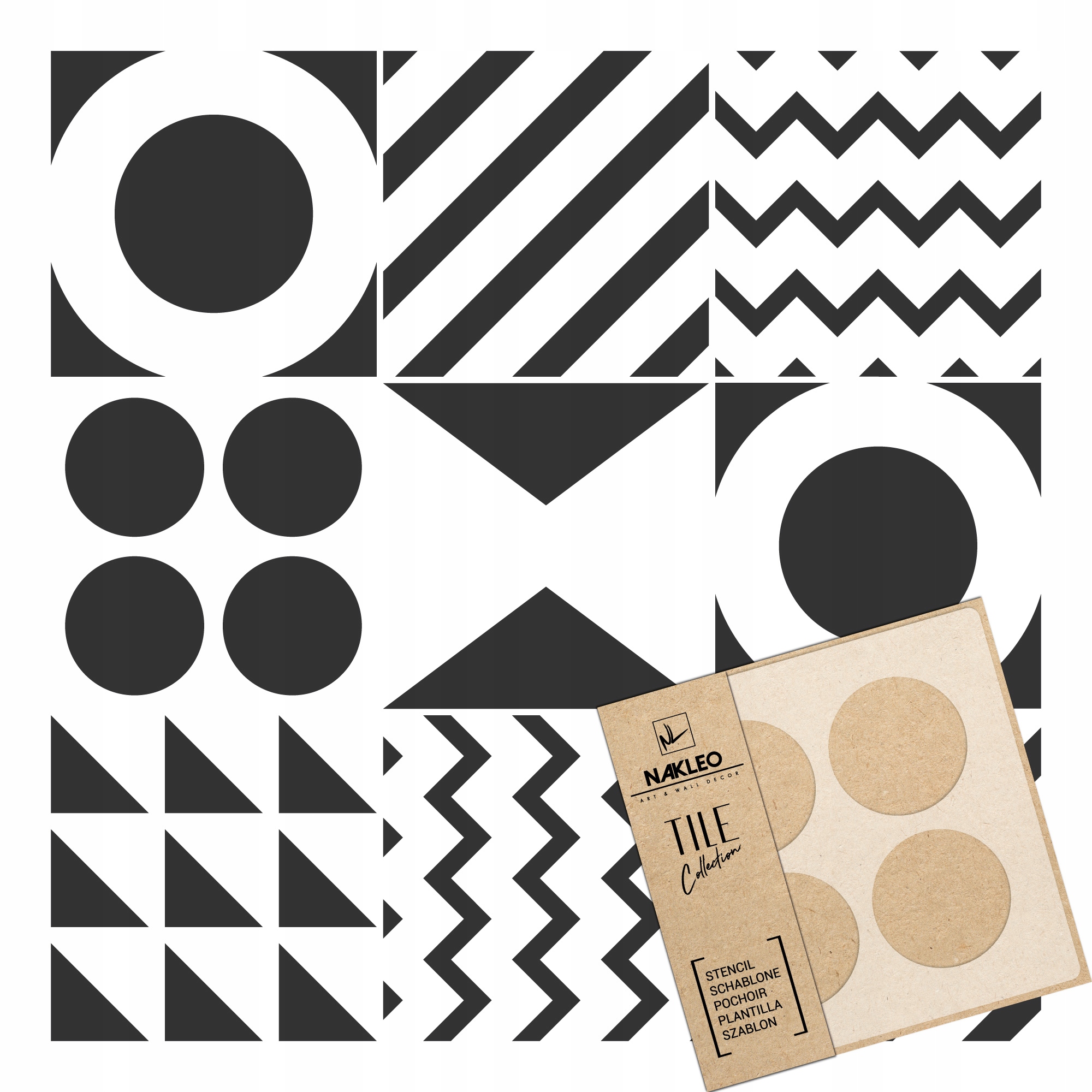 Malířská šablona Dlaždice Opakovaně Použitelný 20x20 cm Vzor Geometrie Tarouca