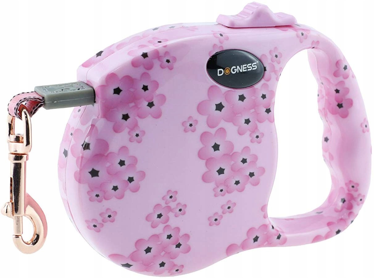 

Smycz aut. Dogness Fashion taśma 4 m (M) kwiatki