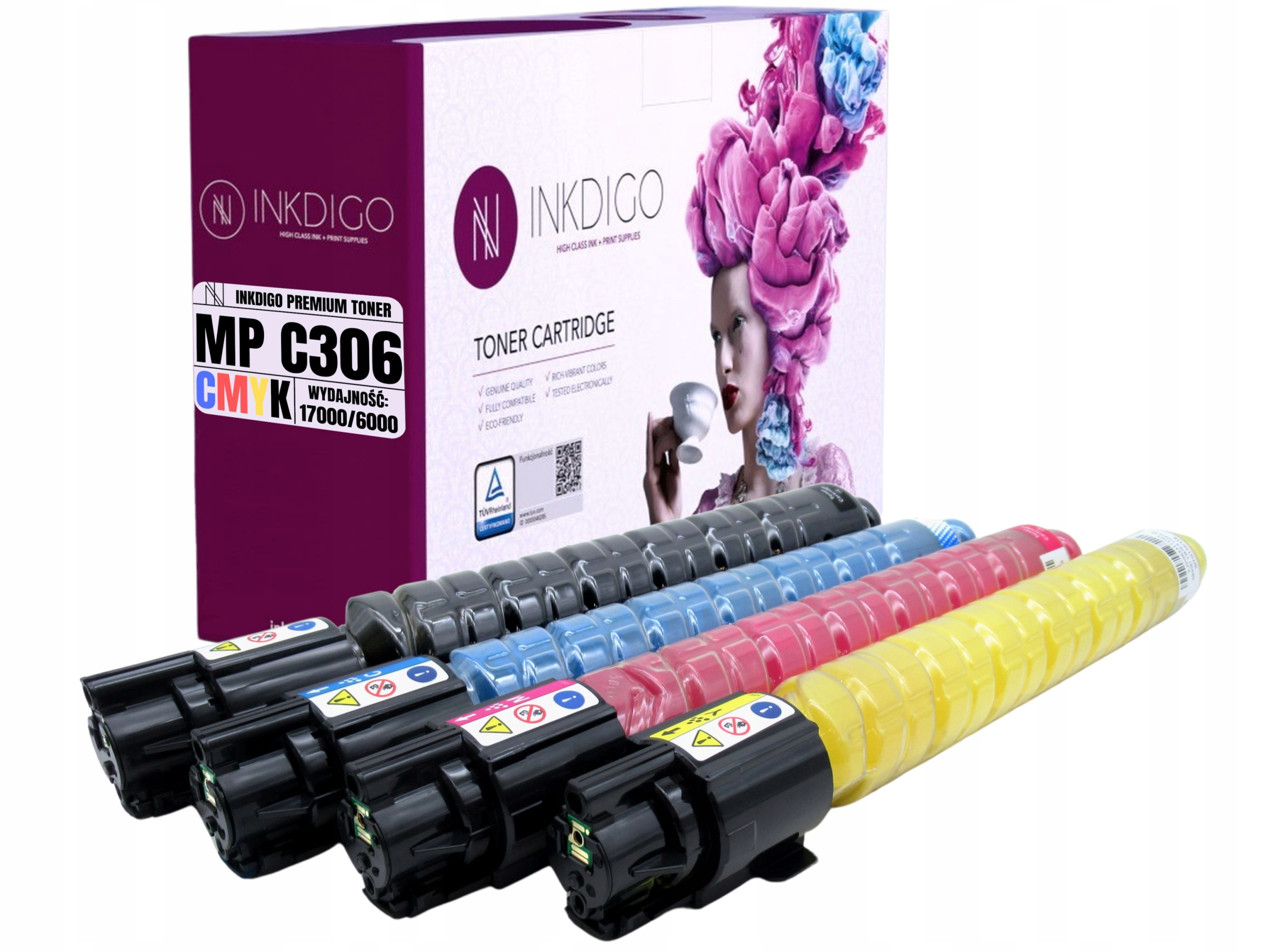 4x Toner zamiennik 842095-842098 do drukarek Ricoh Mp C306 C307 C406