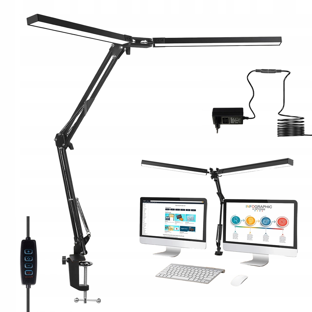 Led Stolní Lampa Na Psací Stůl Školní Kreslicí Lampa Do Kanceláře S Držákem