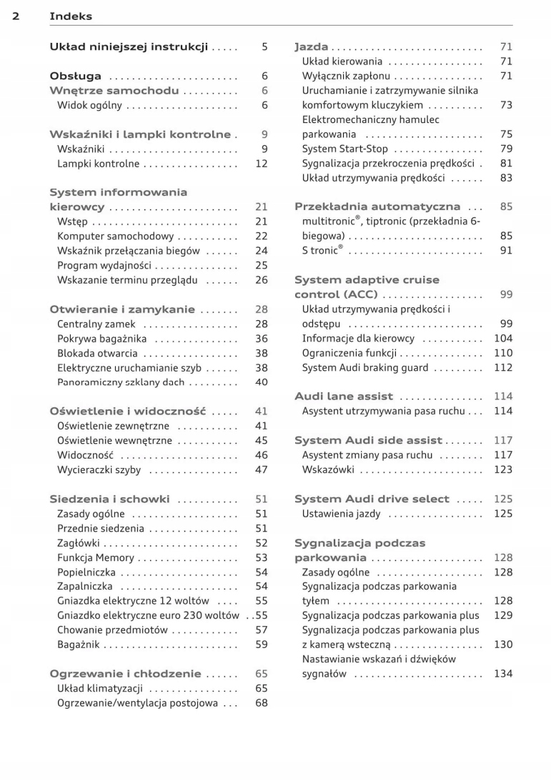 Audi A4 Avant B8 2007-11 +Navi Instrukcja Obsługi Marka Audi