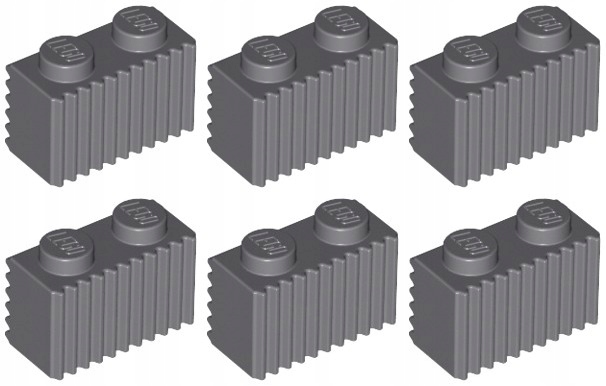 

Lego 2877 Klocek Grill 1x2 szary ciemny (5g) 6 szt