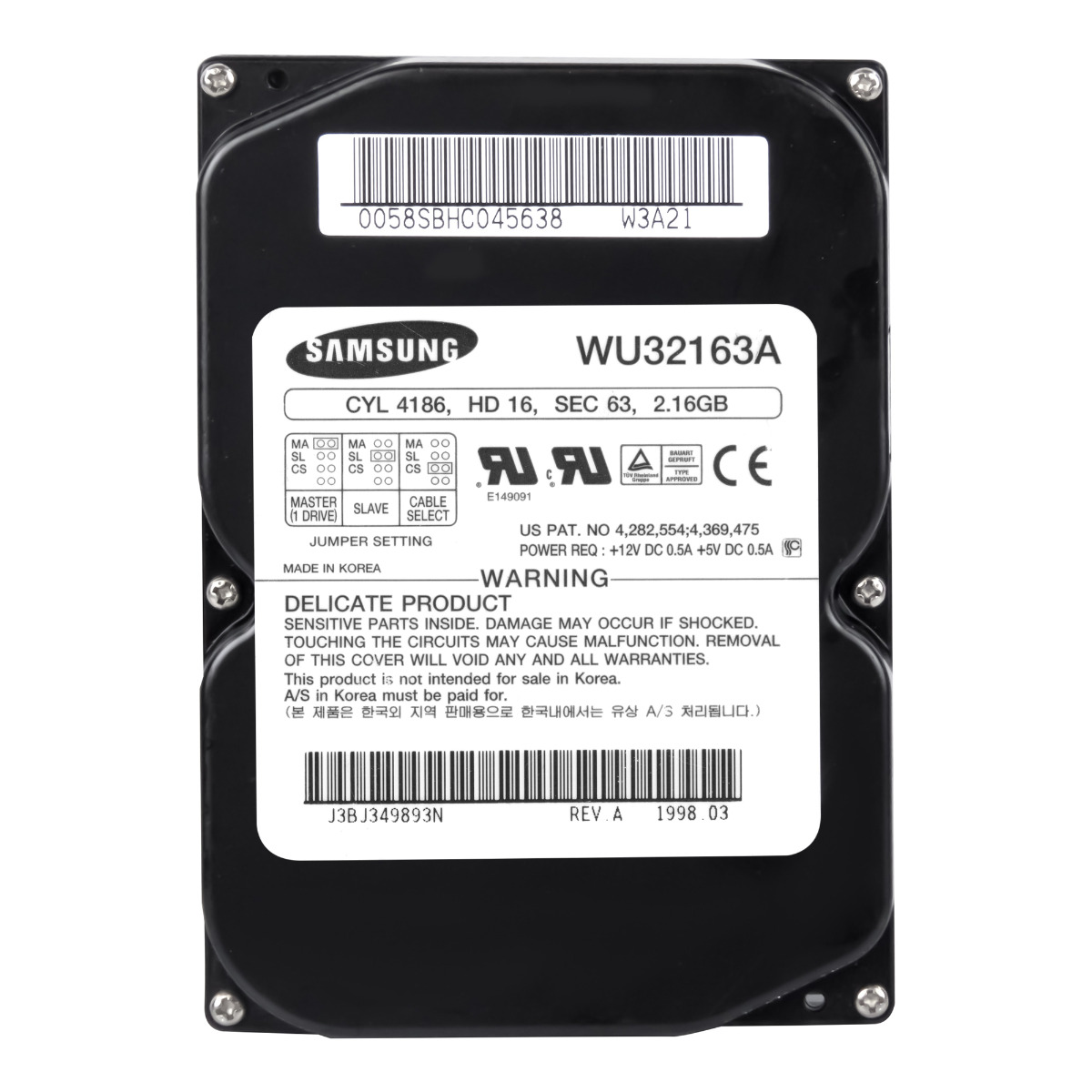 Samsung SpinPoint 2.1GB 5.4K Ata 3.5'' WU32163A