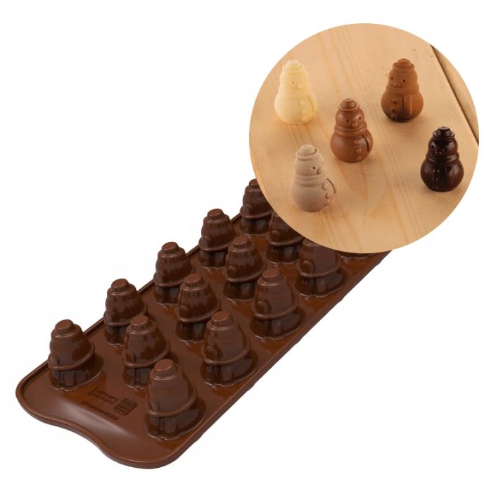 Levně Silikonová forma na čokoládu ve tvaru sněhuláka Silikomart