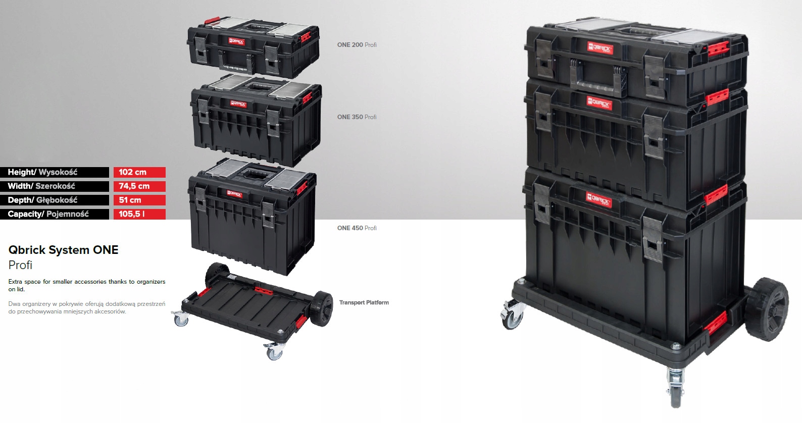Qbrick Skrzynka Organizer System One 200 Profi Kind carry box