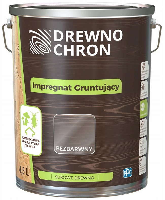 Drewnochron Eco&protect Impregnat Gruntujący Szybkoschnący Do Drewna 4.5L