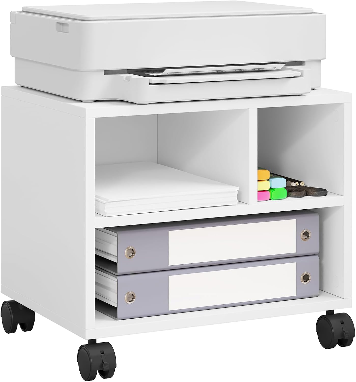 REGAŁ SZAFKA ORGANIZER NA KÓŁKACH WOLTU MDF 3 PRZEGRODY 40 x 35 x 30 cm