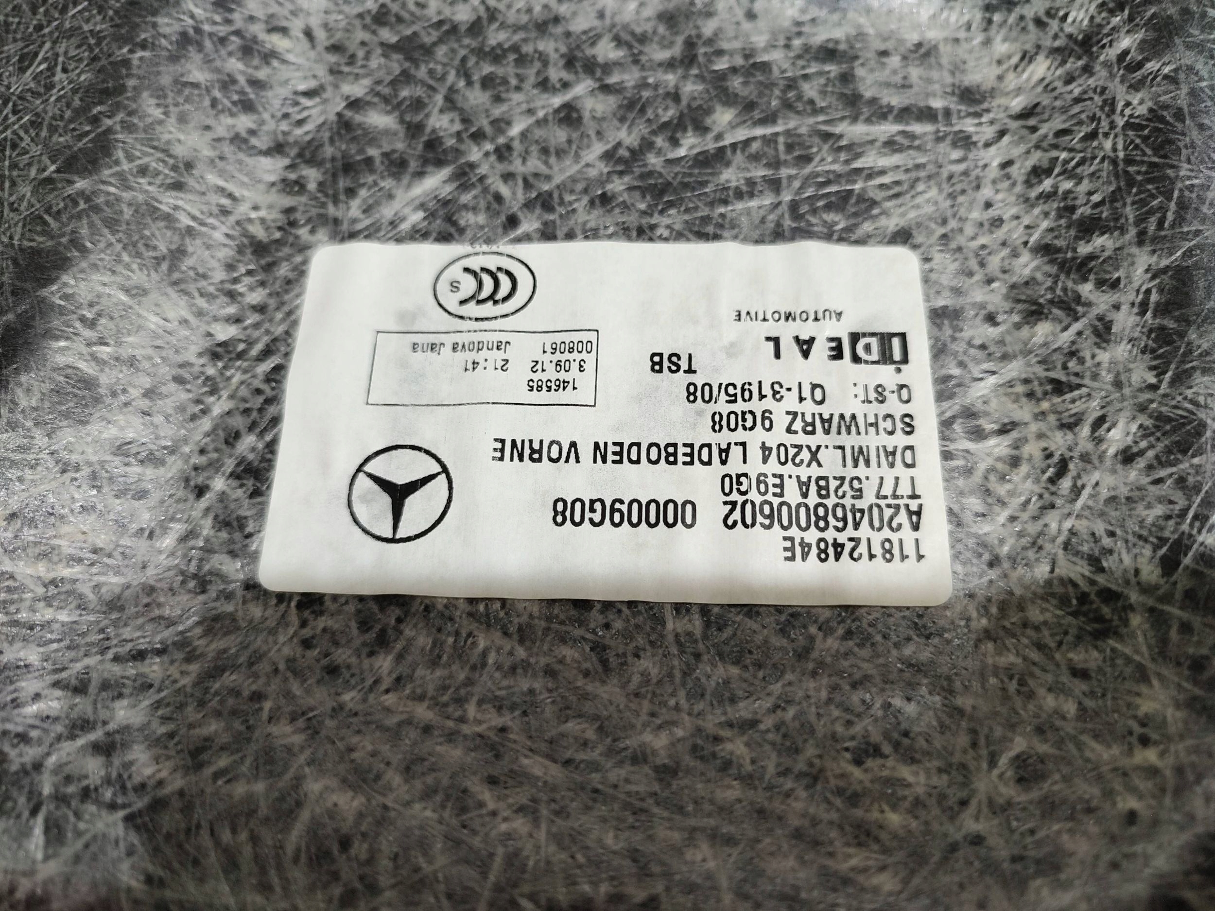 Mercedes-Benz GLK (X204) 2013 mats boot