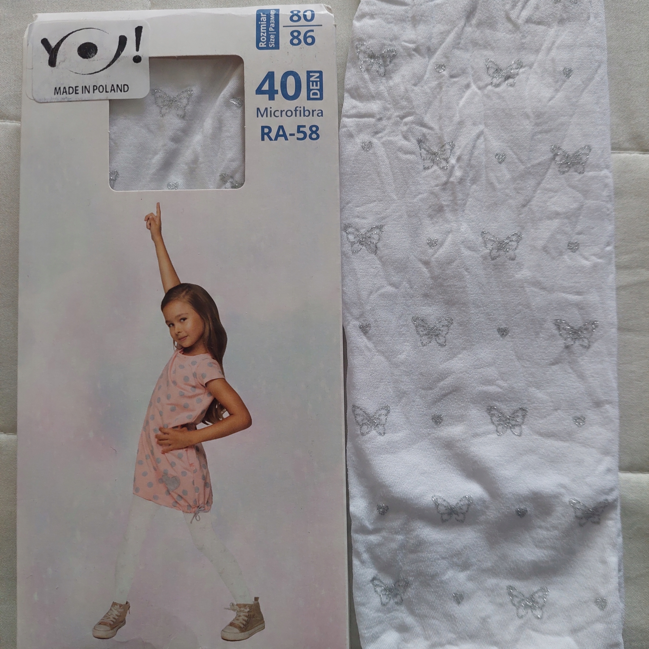 

nowe rajstopy Yoclub RA-58 motyle r 80/86