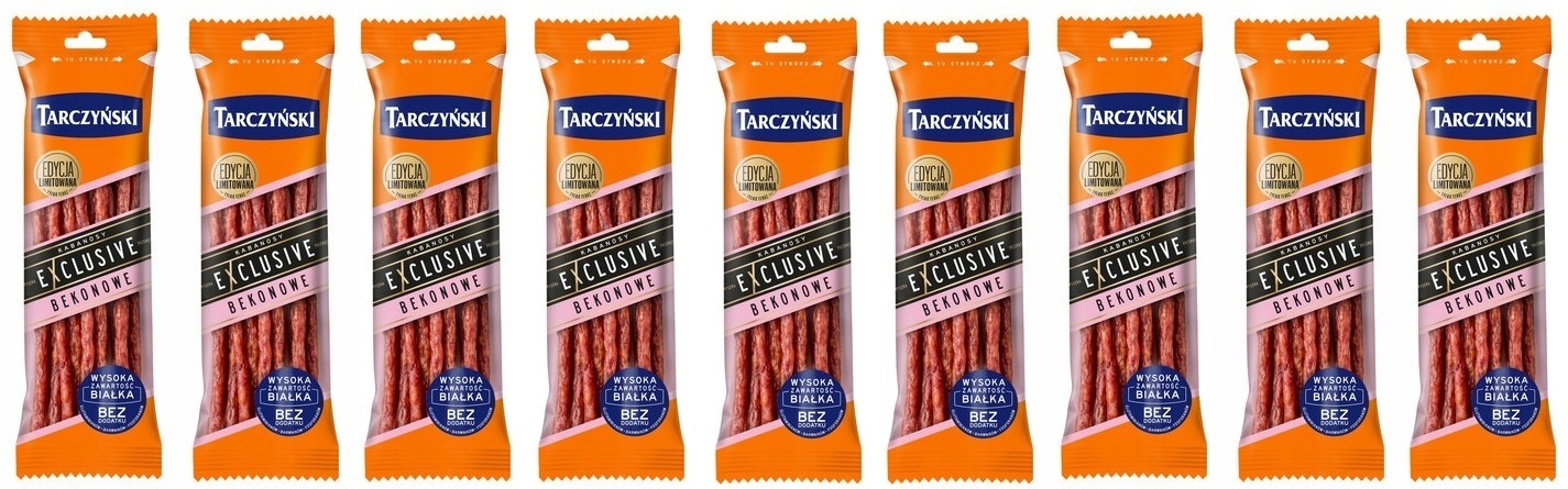 Levně 9x 90g Tarczyński Kabanos Exclusive slaninový, Půlka Kartonu