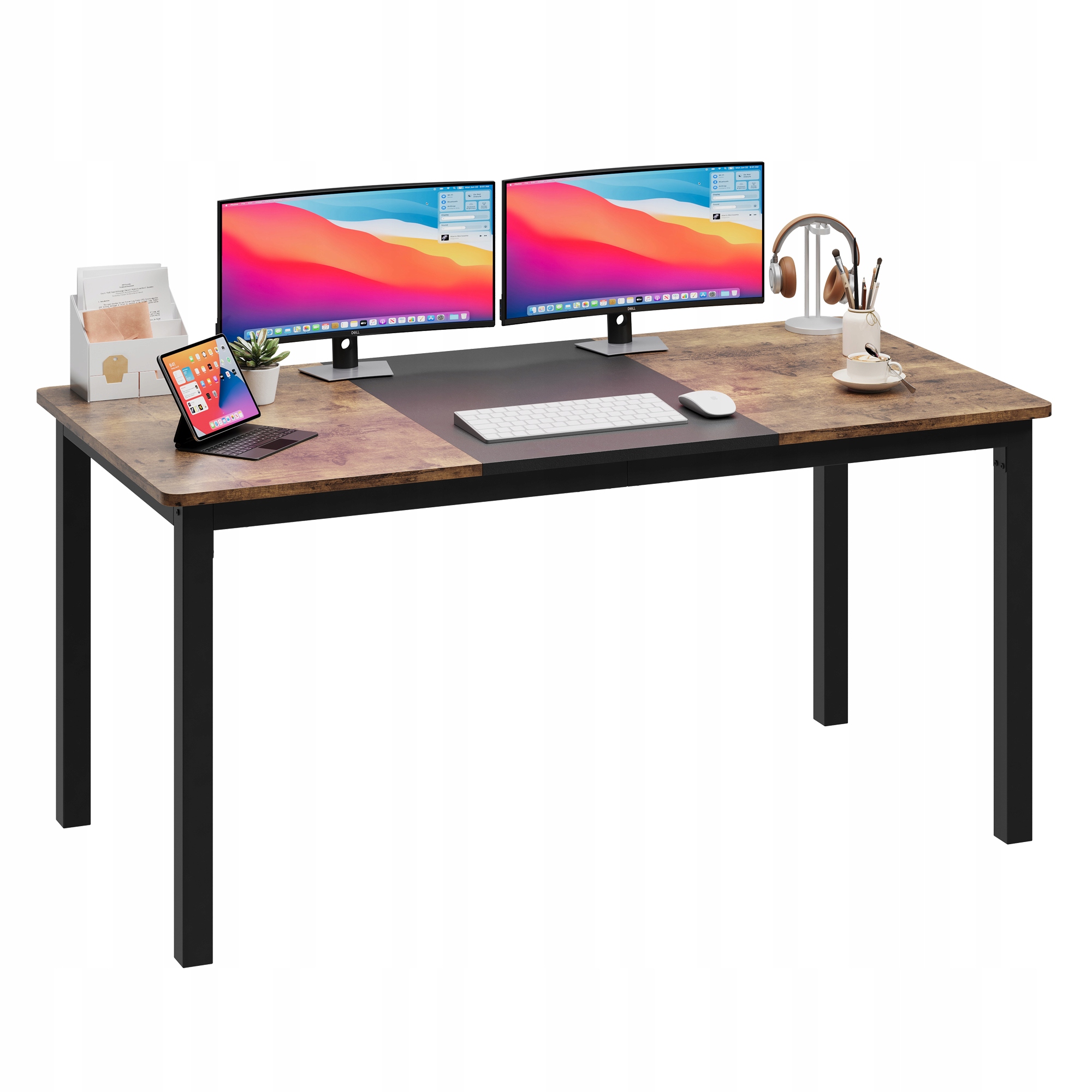 Psací stůl do kanceláře/pracovny, černý retro styl, šířka 80 cm