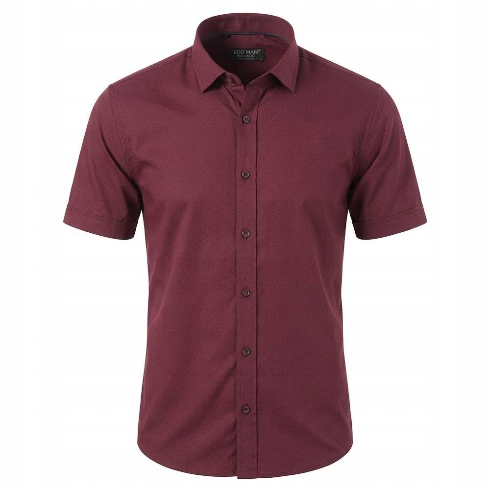 Ego Man košile pánská EKR-233-8 regular fit krátký rukáv 3XL bordó