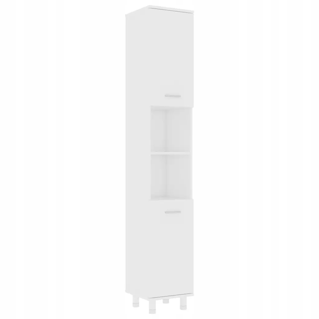 Koupelnová skříňka se 6 přihrádkami, bílá, 30 x 30 x 179 cm