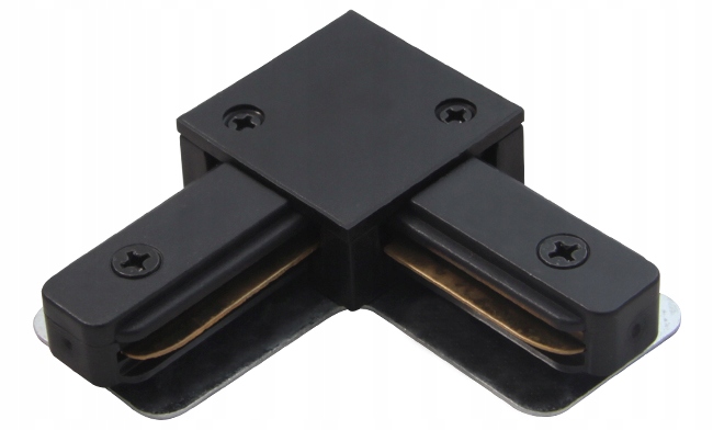 Łącznik kątowy L do szyn czarny 1 faza jednofazowy