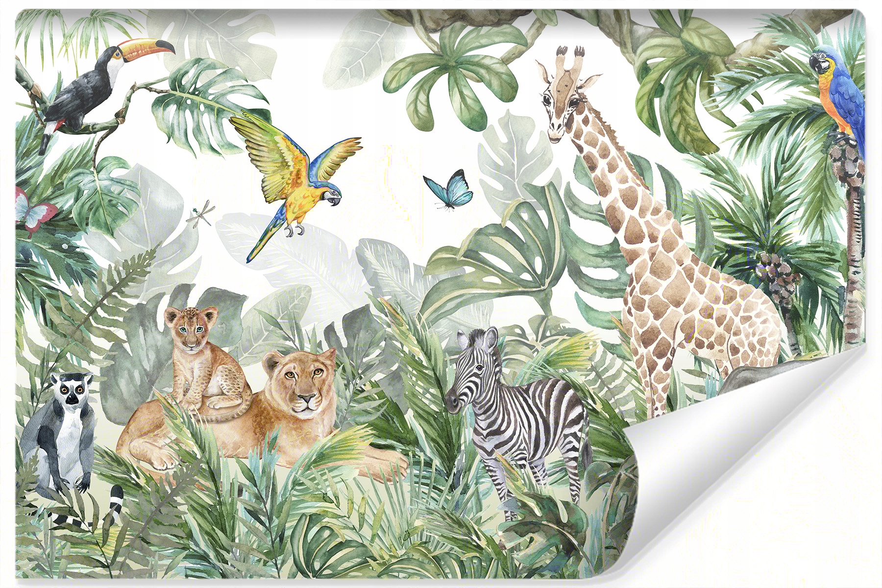 

Fototapeta Akwarelowe Zwierzęta Dżungla 3D 300x210