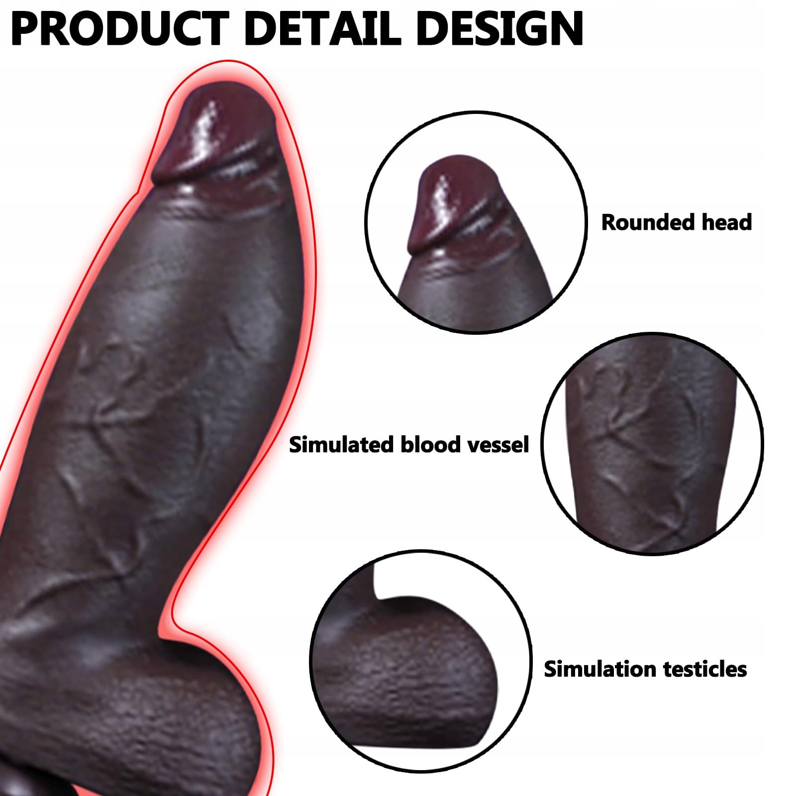 LUXUS FLUIDSILIKON DUŻY DILDO ANALNY Z PRZYSSAWKĄ — miniatura 3