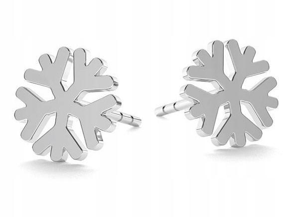 

Srebrna śnieżynka kolczyki śnieżka płatki śniegu