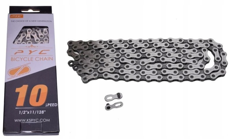 Łańcuch rowerowy 10 rzędowy 116 ogniw P1003 spinka