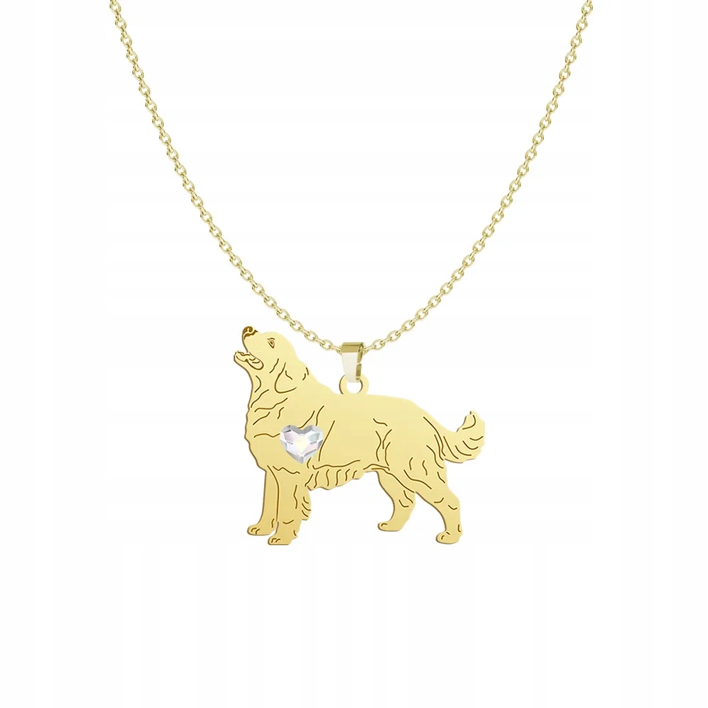 Zlatý náhrdelník se psem Podhalaňský Ovčák 925 Řetízek Šperky Gravírování