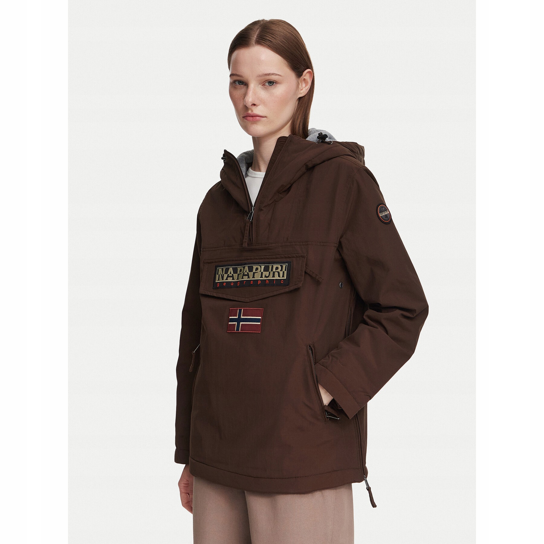 Damskie Kurtka anorak NP0A4GM6WT31 brązowy