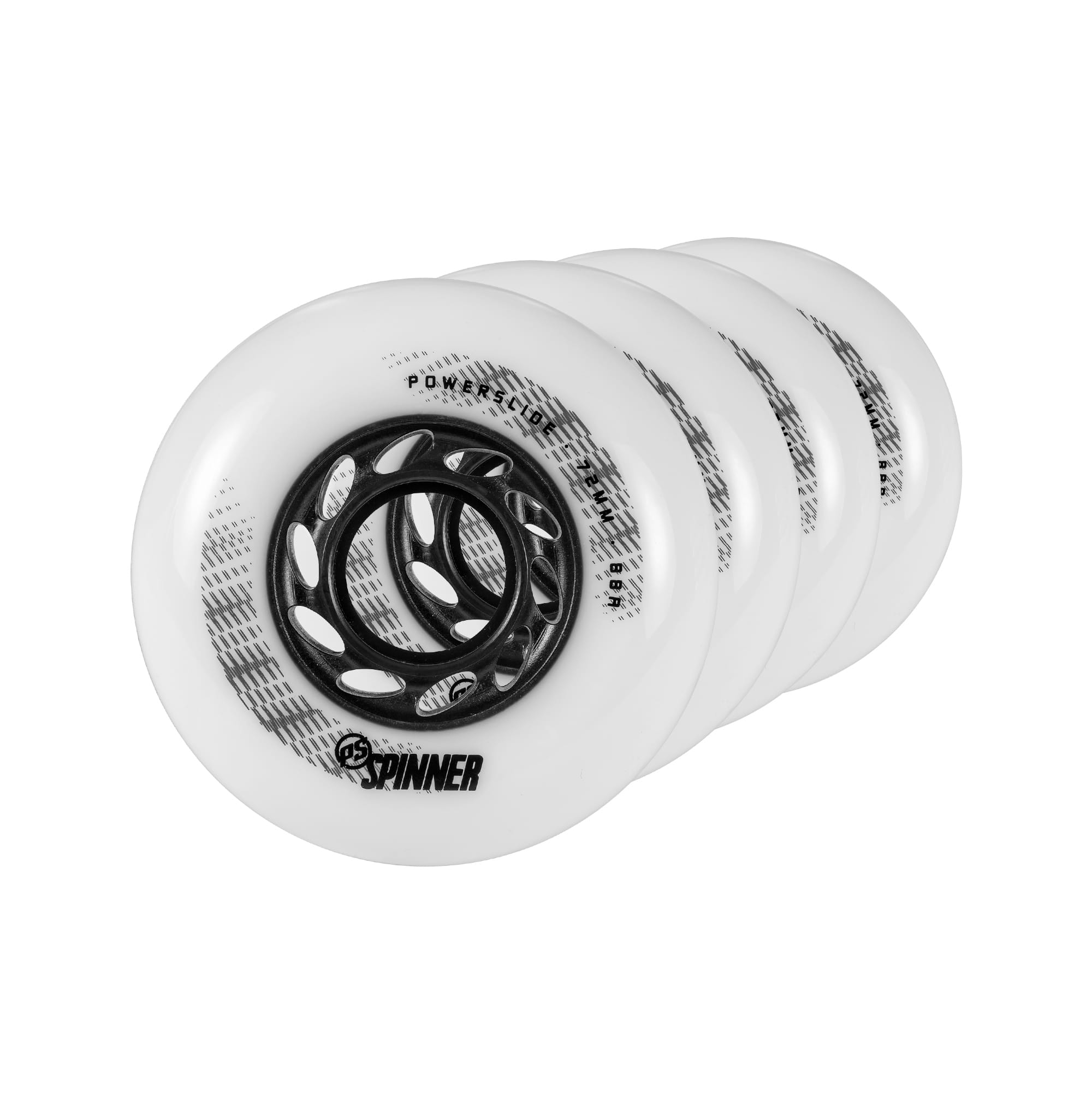 Kółka do rolek Powerslide Spinner 72mm 88A Białe 4szt.