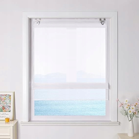 Římská Roleta S Háčky Ve Tvaru Písmene Průhledná 80 X 130 CM