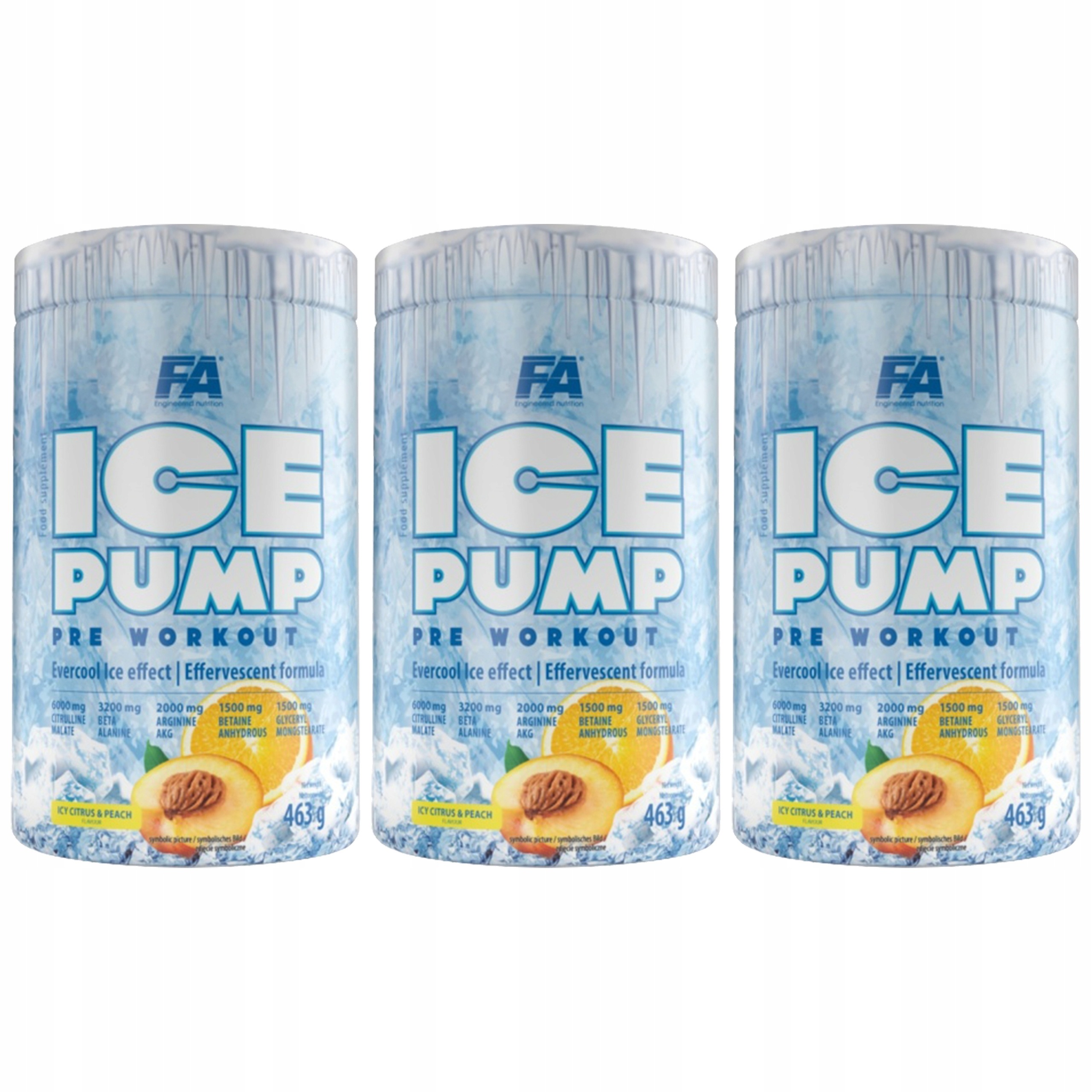 3x Ice Pump Citrulin Beta-alanin Arginin Svalová Pumpa Energie